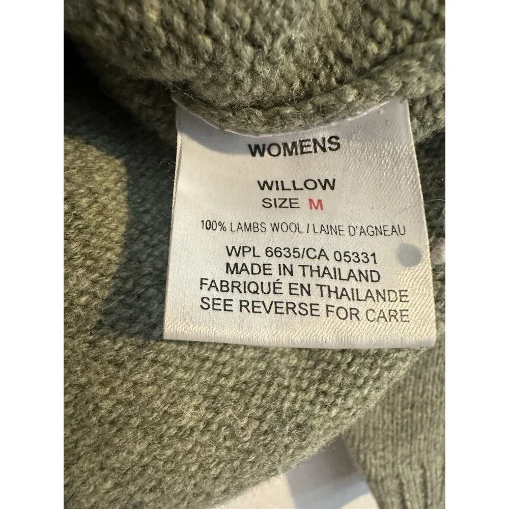 Woolrich Knit Wool Sweater womens size M Green crew Neck Fair Isle ski Willow - Picture 12 of 12
